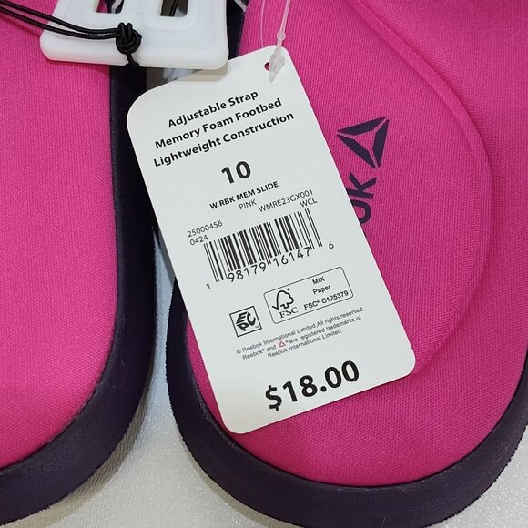 Reebok Slide Sandals Adjustable Strap Memory Foam Women US 10 UK 7.5 EUR 41 NWT - Picture 6 of 7